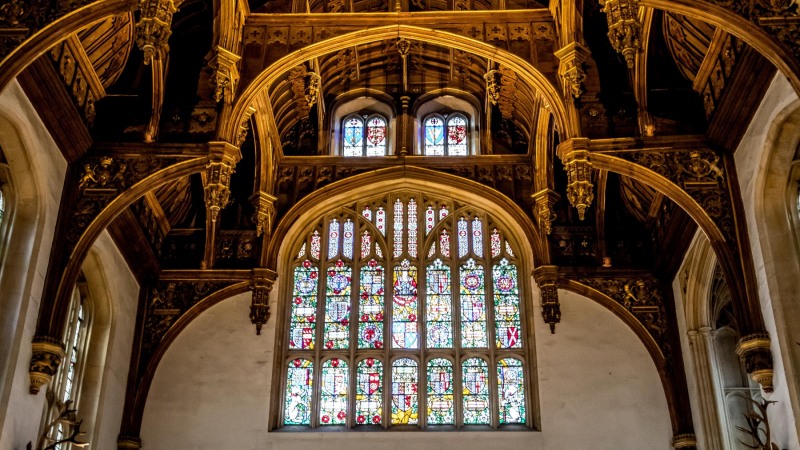 The ceiling of the Great Hall of Hampton Court Palace