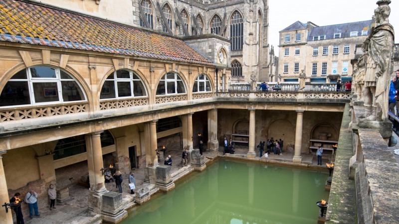 The Roman Baths in the city of Bath, England