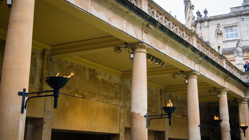 The Roman Baths in the city of Bath, England