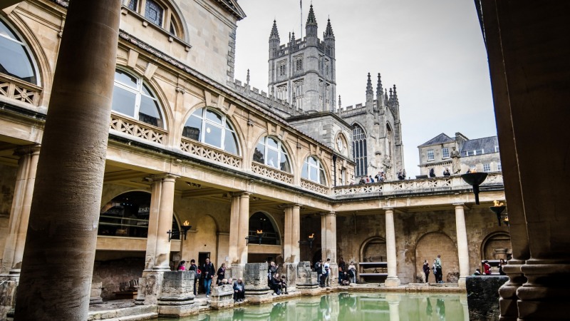 The Roman Baths in the city of Bath, England