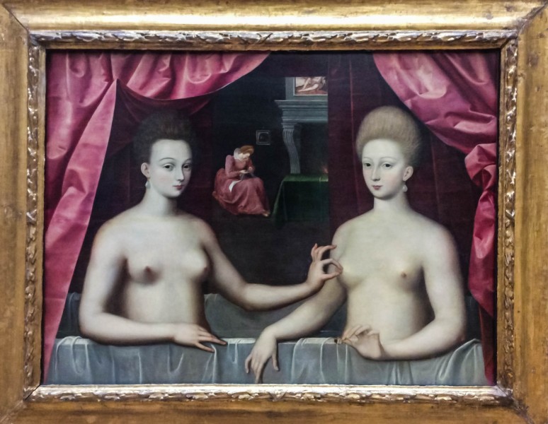 GABRIELLE d'ESTREES AND ONE OF HER SISTERS - 1594